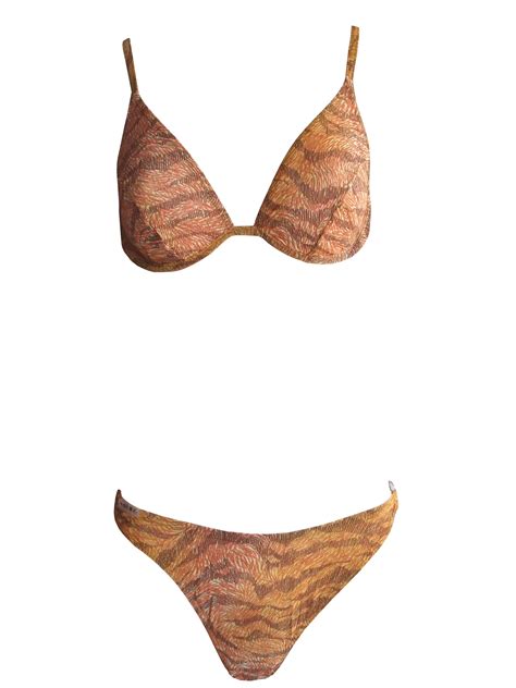 B Gel Triangel Bikini Von Solar Tan Thru Durchbr Unend Leoprint In