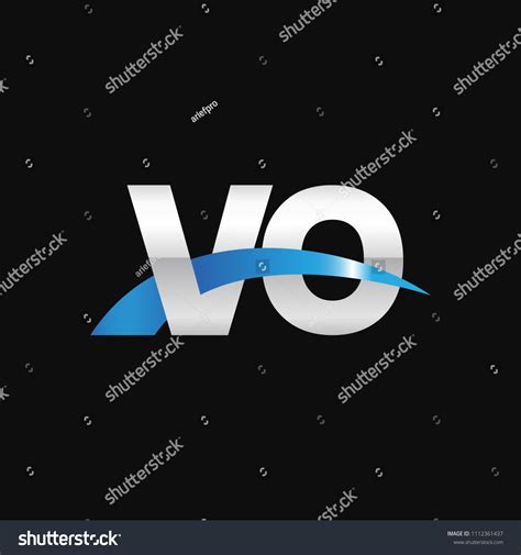 Initial Letter Vo Overlapping Movement Swoosh Stock Vector Royalty