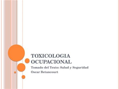 Pptx Toxicologia Ocupacional Dokumen Tips