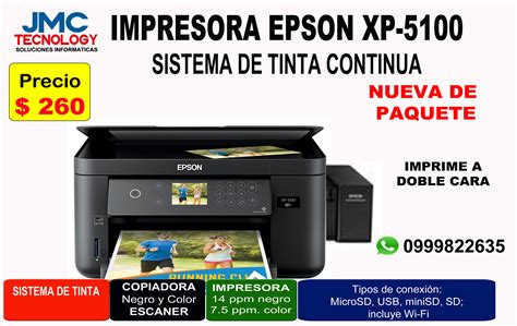 Impresora Epson Xp 5100 Jmc Comunicaciones Soluciones Informáticas