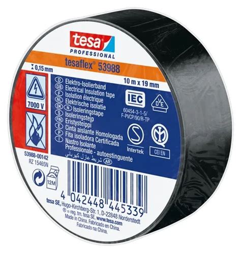 Tesa Pvc Isolatietape Mm Mm X Meter Zwart