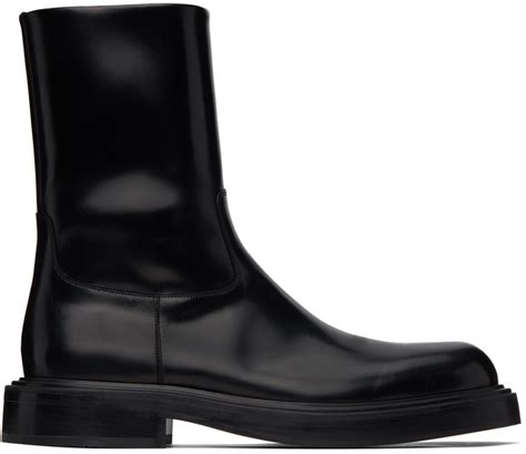 Ferragamo Black Leather Chelsea Boots Salvatore Ferragamo