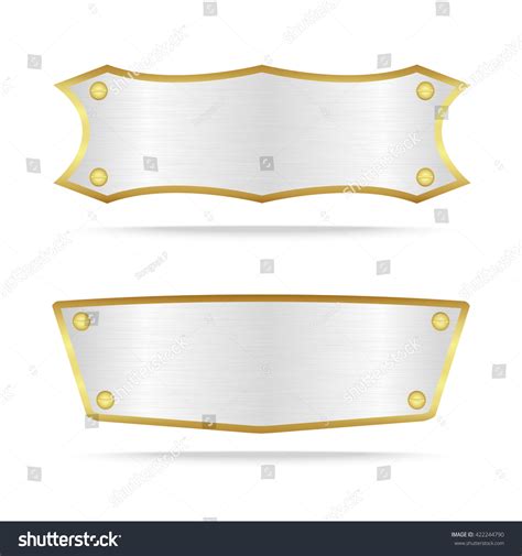 Vector Silver Gold Metal Name Plate Stock Vector Royalty Free