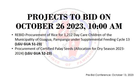 PROJECTS TO BID ON OCTOBER 26 2023 10 00 AM Official Website Of