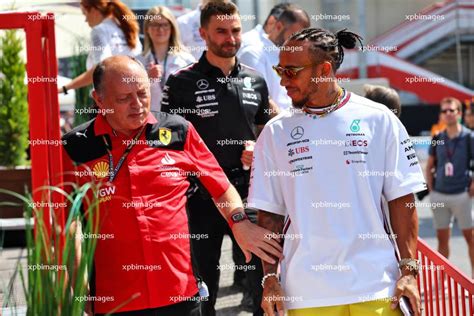 L To R Frederic Vasseur FRA Ferrari Team Principal With Lewis