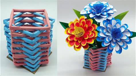 How To Make Paper Flower Vase | Best Flower Site