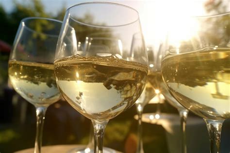 Grupo De Ta As Vinho Branco A Cena Emana Um Ambiente Luxuoso E