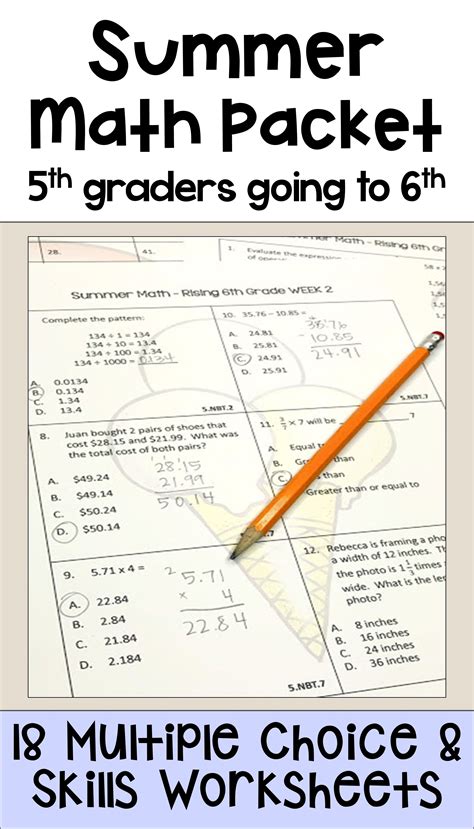 5th Grade Math Summer Review Freebie By Heather Mears Tpt This Summer Math Packet For 5th