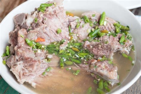 Premium Photo Pork Bone Soup Thai Food Tom Yum Tom Zap Pork Bone