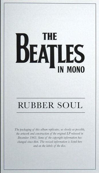 The Beatles - Rubber Soul - Remastered MONO! – Vinyl Pursuit Inc