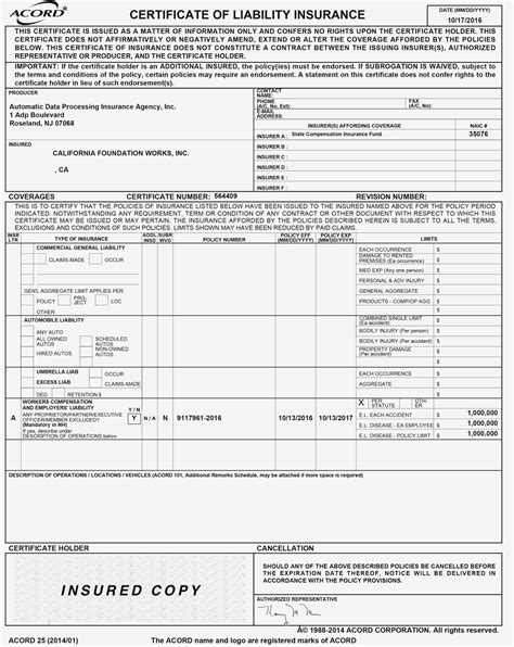 Free Acord Fillable Form Printable Forms Free Online