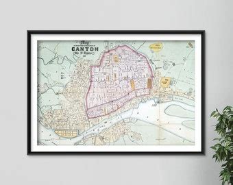 Canton China Map - Etsy