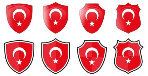 Premium Vector Vertical Turkish Flag In Shield Shape Four D And