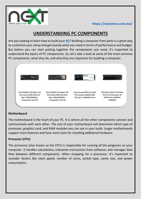 UNDERSTANDING PC COMPONENTS by Next Store Store - Issuu