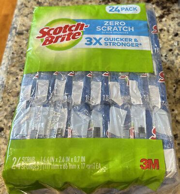 Scotch Brite Zero Scratch Blue Scrub Sponges Individual Wrapped