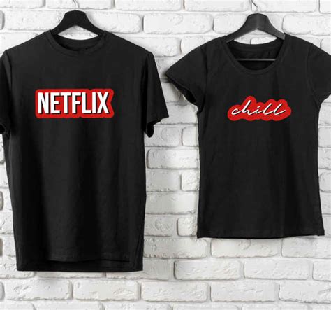 T Shirt Couple Netflix Et Chill Tenstickers