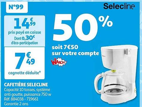 Promo Cafeti Re Selecline Chez Auchan Icatalogue Fr