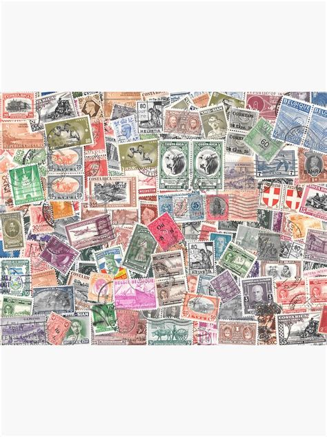 Vintage Stamp Collection From Around The World Sticker For Sale By