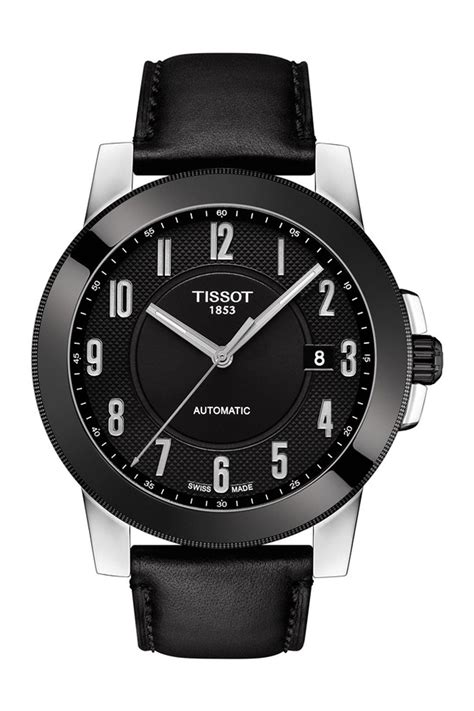 Tissot | Men's Gentleman Automatic Leather Strap Watch, 44mm ...