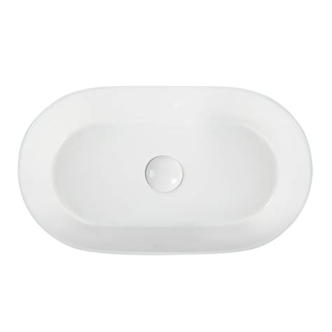 Bathroom Glassy White Vitreous China Sanitary Ware Lavatory Oval Shape