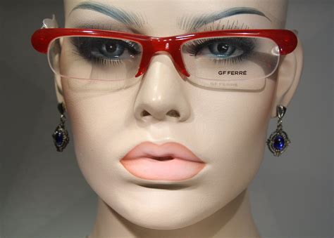 Vintage Gf FerrÉ Ff08003 Semi Opaque Red Vintage 90 S Half Etsy Black Eyeglasses Frames