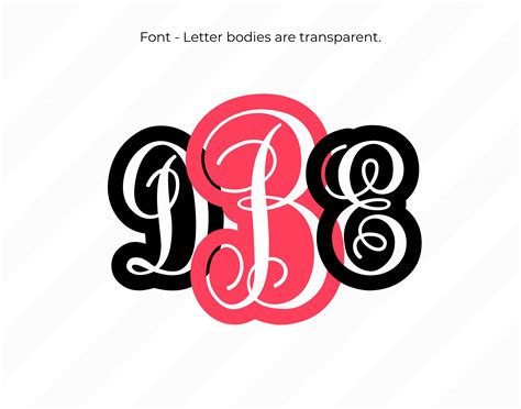 Monogram Fancy Font Svg Ttf For Cricut Monogram Font Silhouette Svg