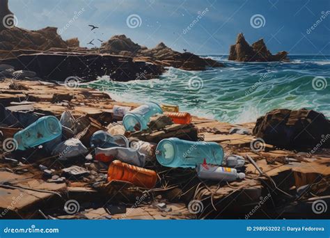 Trash on the Ocean Shore. Problem of Pollution and Ecology of the Sea ...