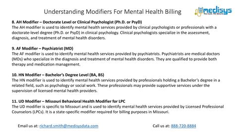 PPT Understanding Modifiers For Mental Health Billing PowerPoint