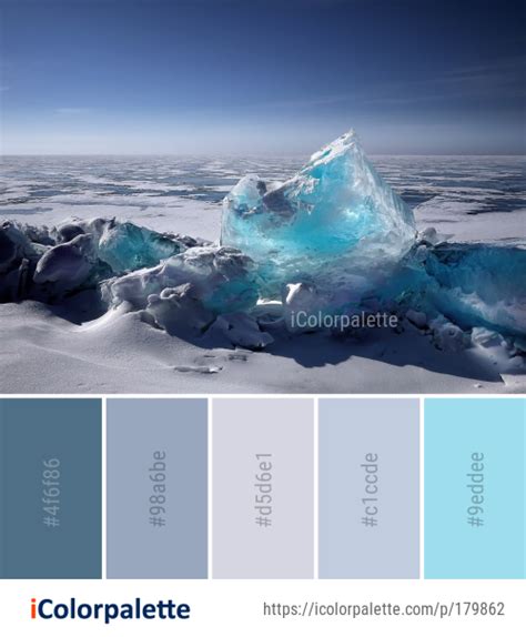 Color palette theme related to arctic, arctic ocean, freezing, ice, ice ...