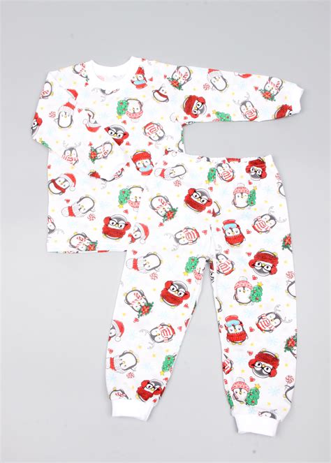 Пижама из кулирки (белый/пингвин (799)) для ребенка - купить оптом и в ...