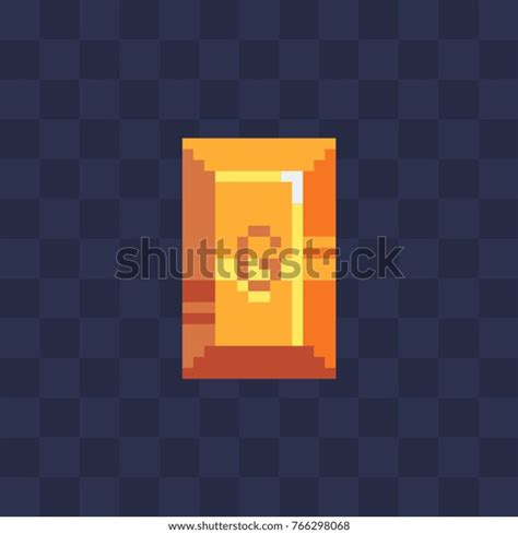 Gold Bar Icon Pixel Art Style Stock Vector Royalty Free 766298068