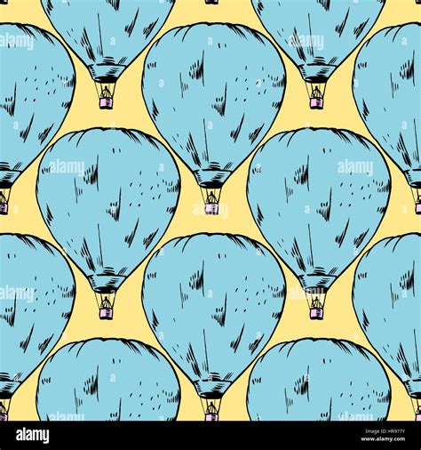 Vector Seamless Pattern Of Hot Air Baloon Stock Vector Image Art Alamy