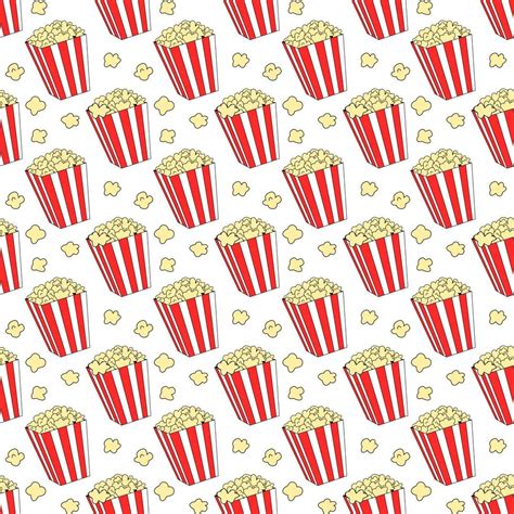 Cinema food seamless pattern. Popcorn and box background. Delicious ...