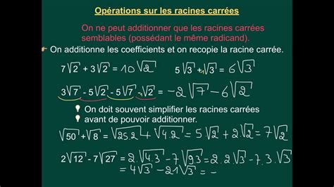 53 Opérations Sur Les Racines Carrées Youtube