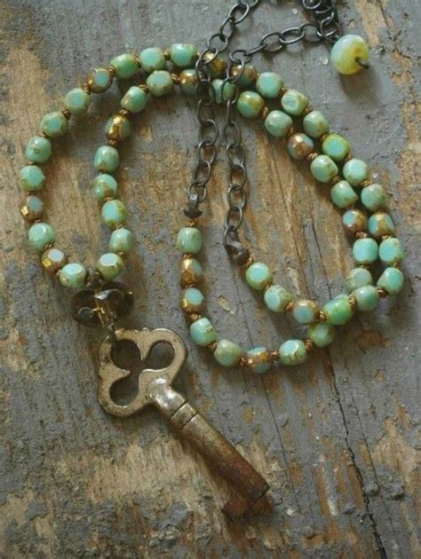 Bohemian Wornest France Key Necklace Jewelry Design Antique Key