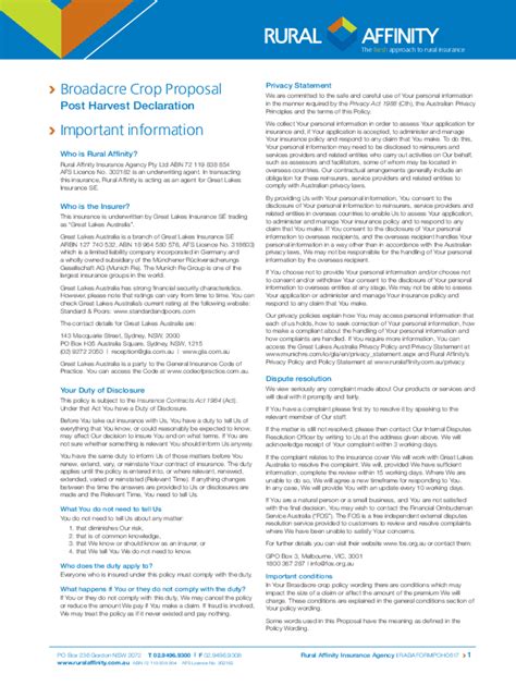 Fillable Online Broadacre Crop Proposal Important Information Rural