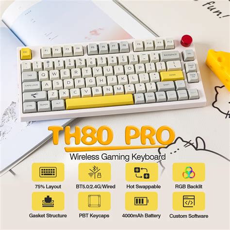 Mua EPOMAKER TH80 Pro 75 Hot Swap RGB 2 4Ghz Bluetooth 5 0 Wired Mechanical Keyboard With MDA