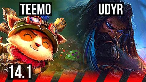 TEEMO Vs UDYR TOP Rank 1 Teemo 7 0 1 Godlike 300 Games KR