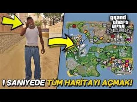 GTA SAN ANDREAS OYUNUN BAŞINDA 1 SANİYEDE TÜM HARİTAYI AÇMAK YouTube