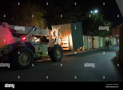 A Forklift Secures A Shipping Container In Nogales Ariz Feb 1 The