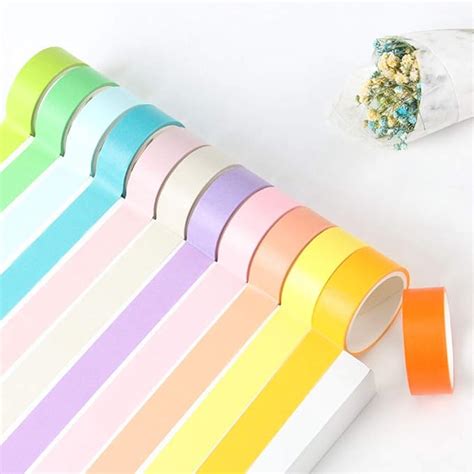 Feelairy Washi Tape 15mm Set 12 Rolls Regenbogen Klebeband Dekobänder