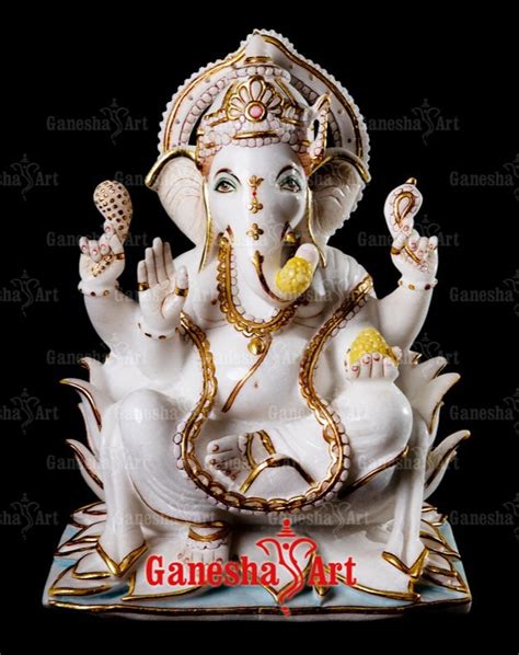 White Marble Ganesha Statue Gn Size Feet To Feet At Rs