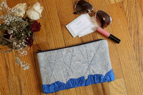 Zipper Clutch Zipper Pouch Blue Zipper Clutch Zipper Purse Etsy