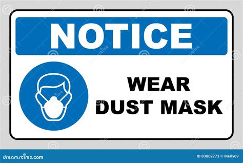 Safety Sign Wear Dust Mask Stock Illustration Illustration Of