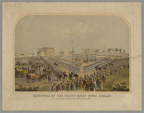 Execution At Mankato Lithograph Provides A View Of The Hanging Of 38