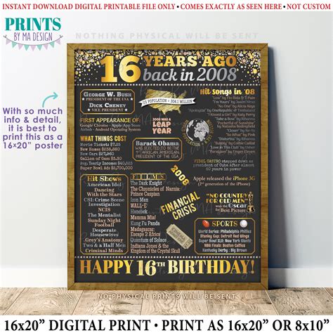 Th Birthday Poster Board Born In The Year Flashback Years