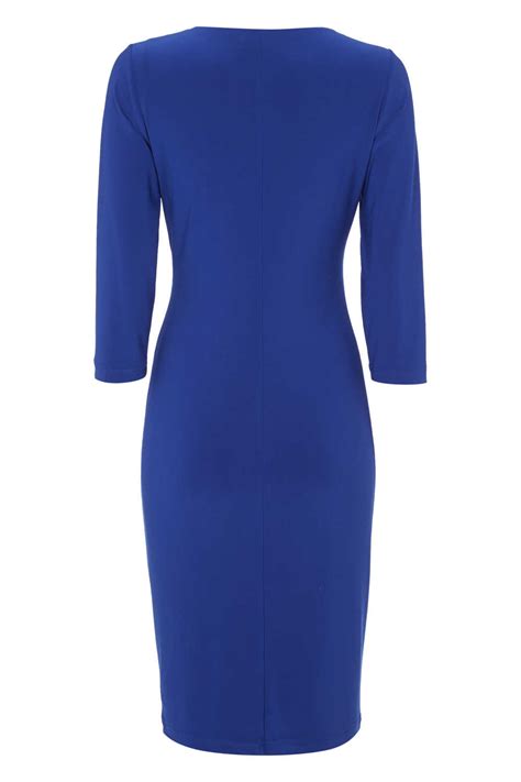 3 4 Sleeve Jersey Dress In Royal Blue Roman Originals Uk