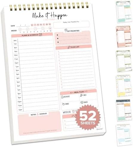 Amazon Decorably Daily Planner Pad Detailed 52 Sheets Daily To