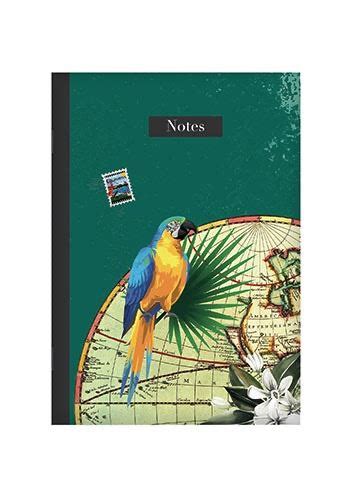 Carnet De Notes A Kiub Voyage Perroquet Et Fleurs Vert Carnets Et