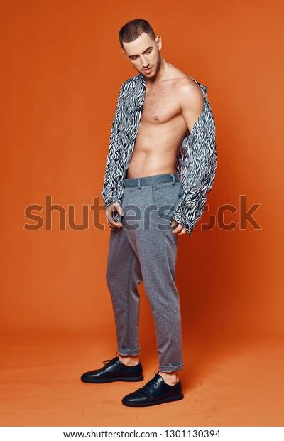 Man Naked Torso Unbuttoned Shirt Full Stock Photo 1301130394 Shutterstock